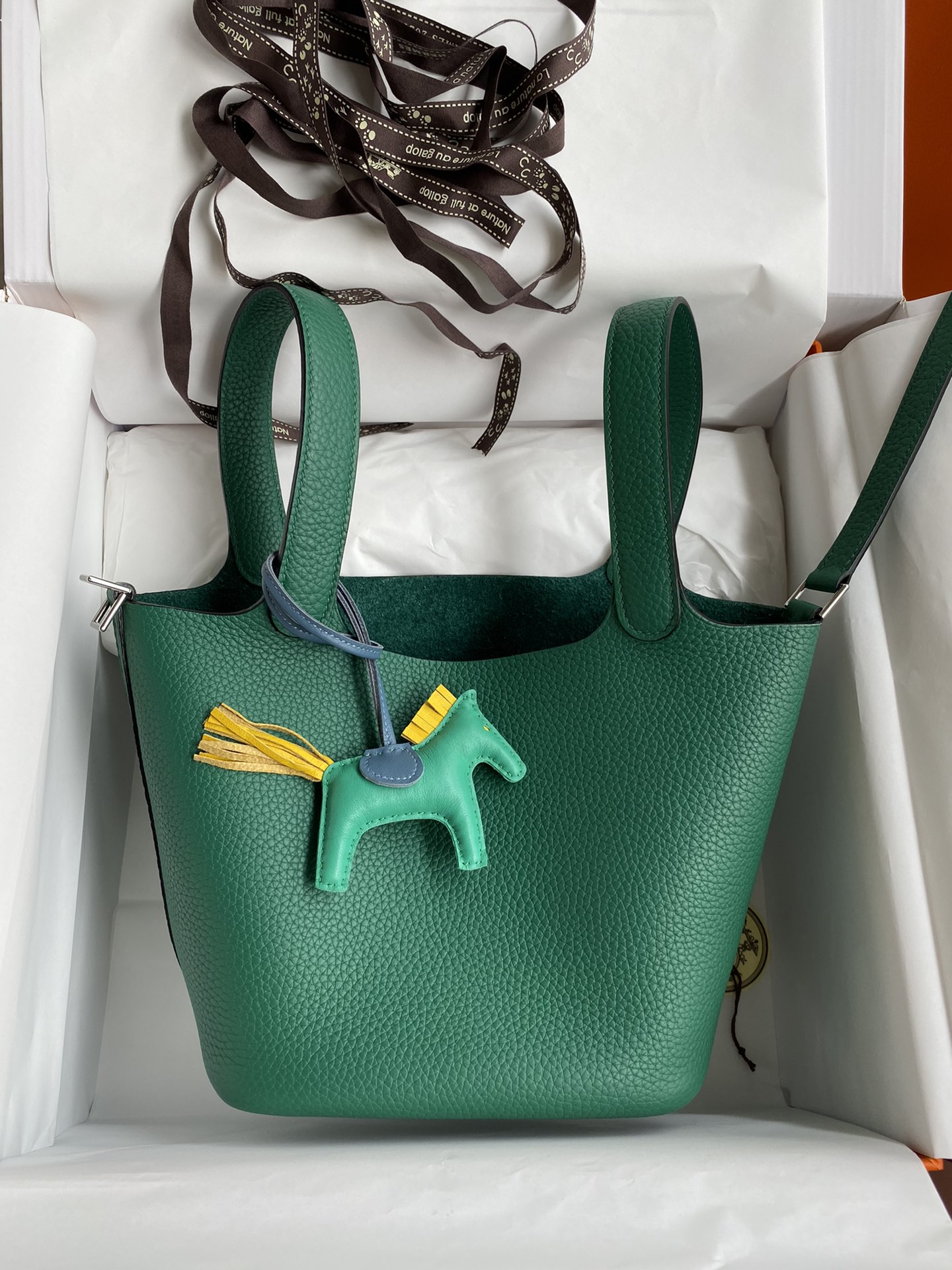 Hermes Picotin Lock 18 Bag In Vert Vertigo Clemence Leather